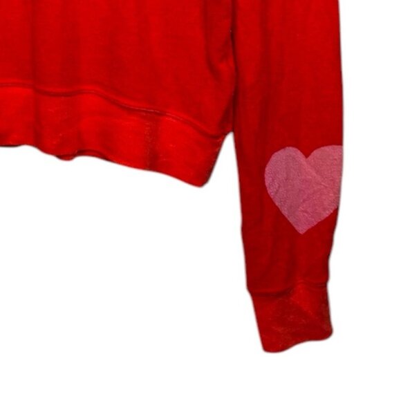 Wildfox Hearts Long Sleeve Pullover Top Sweatshirt Soft Sweater Stretch V Beck S - Picture 6 of 12